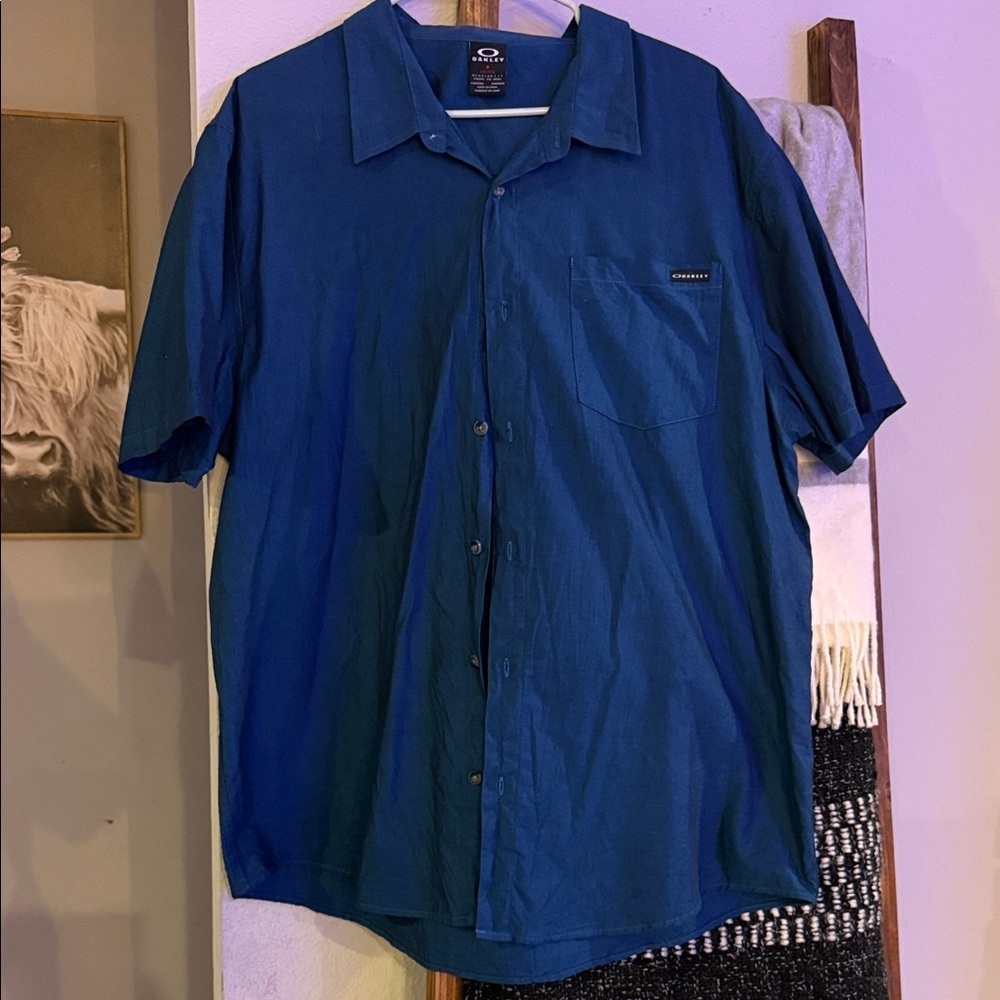 Oakley Deep Blue Casual Button Down Shirt